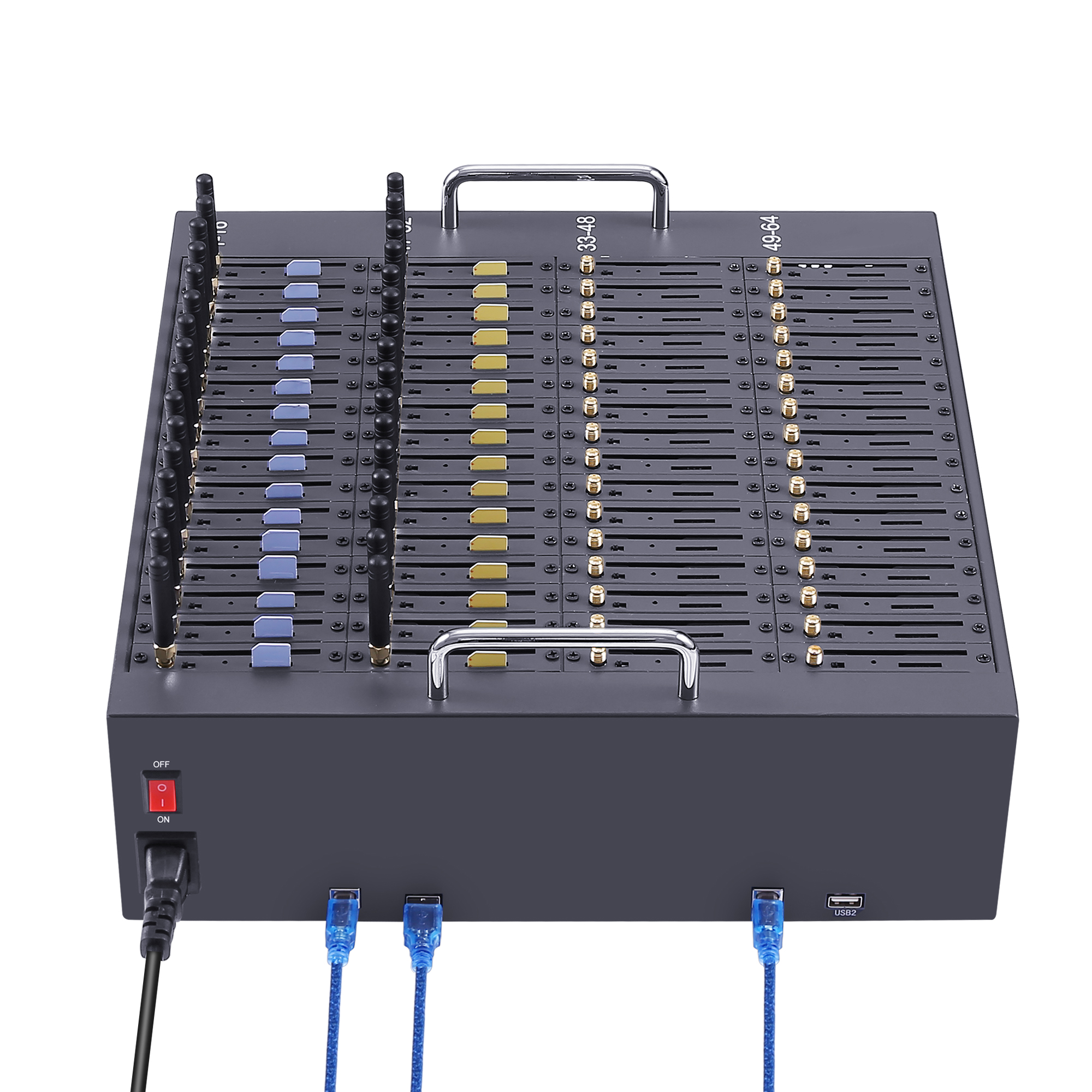 2G GSM 64 port bulk sms modem pool for USA 4G network